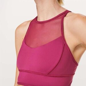 lululemon athletica High Neck Mesh Sports Bra - Magenta